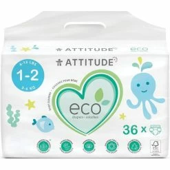 Attitude Biodegradable Baby Diapers Size 1-2 36pcs