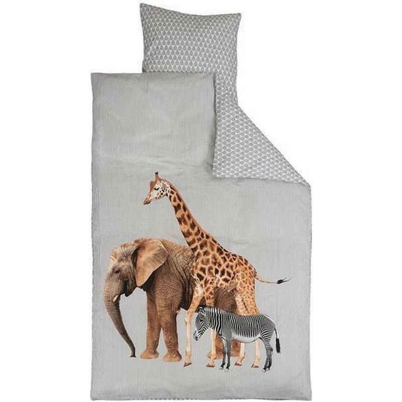 Borg Design Baby Sengetøj 70x100 Cm - Giraf, Elefant Zebra - 2 3 Borg Design Baby Sengetøj 70x100 Cm - Giraf, Elefant Zebra - 2