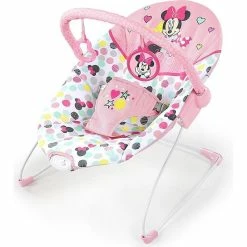 Bright Starts Disney Baby Minnie Mouse Vibrating Bouncer With Bar- Spotty Dotty