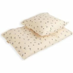 Filibabba Baby Sengetøj Dancing Swallow Blue 70x100cm