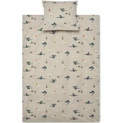 Liewood Carmen Bed Linen Baby Little Dragon/Dark Sandy Mix 70x100cm -Baby Jogger butik Liewood Carmen Bed Linen Baby Little Dragon Dark Sandy Mix 70x100cm 1