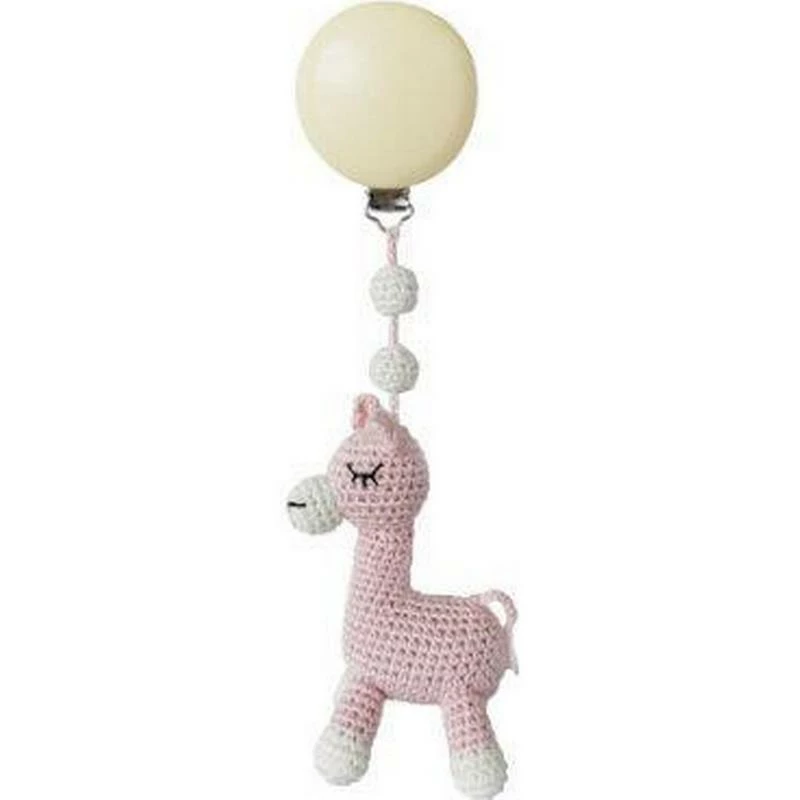 NatureZoo Crochet Pram Mobile Baby Pink Lama 3 NatureZoo Crochet Pram Mobile Baby Pink Lama