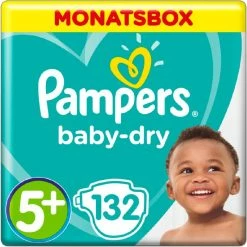 Pampers® Pampers Baby Dry Size 5+ Junior 13-27kg 132 Pcs