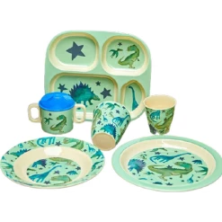 Rice Baby Spisesæt I Melamin Dinosaur