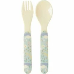 Rice Melamine Baby Dinner Set In Gift Box - Swan Print 4pcs -Baby Jogger butik Rice Melamine Baby Dinner Set in Gift Box Swan Print 4pcs 1