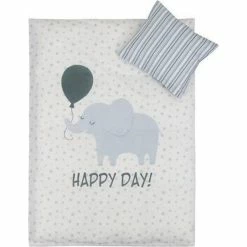 Second Female Baby Sengetøj 70x100 Cm - Lyseblå Elefant - 2