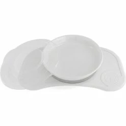 Twistshake Click Mat Og Baby Plate Mini Fra 6 Måneder Hvid