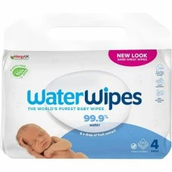 WaterWipes Sensitive Newborn Biodegradable Baby Wipes 4x60pcs